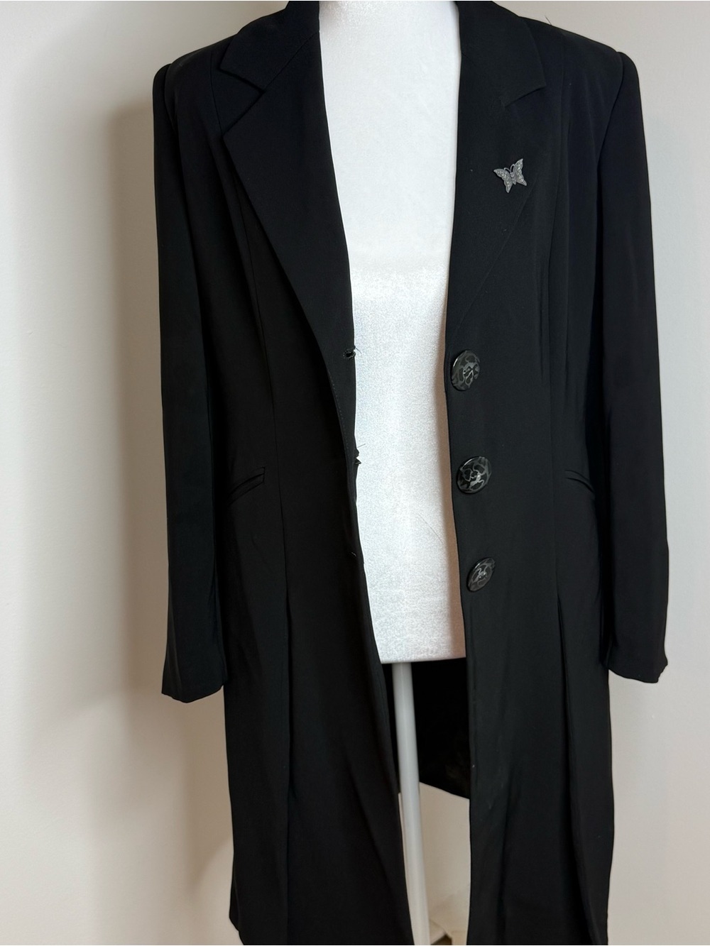 Elegant Black Women's Long Trench Coat